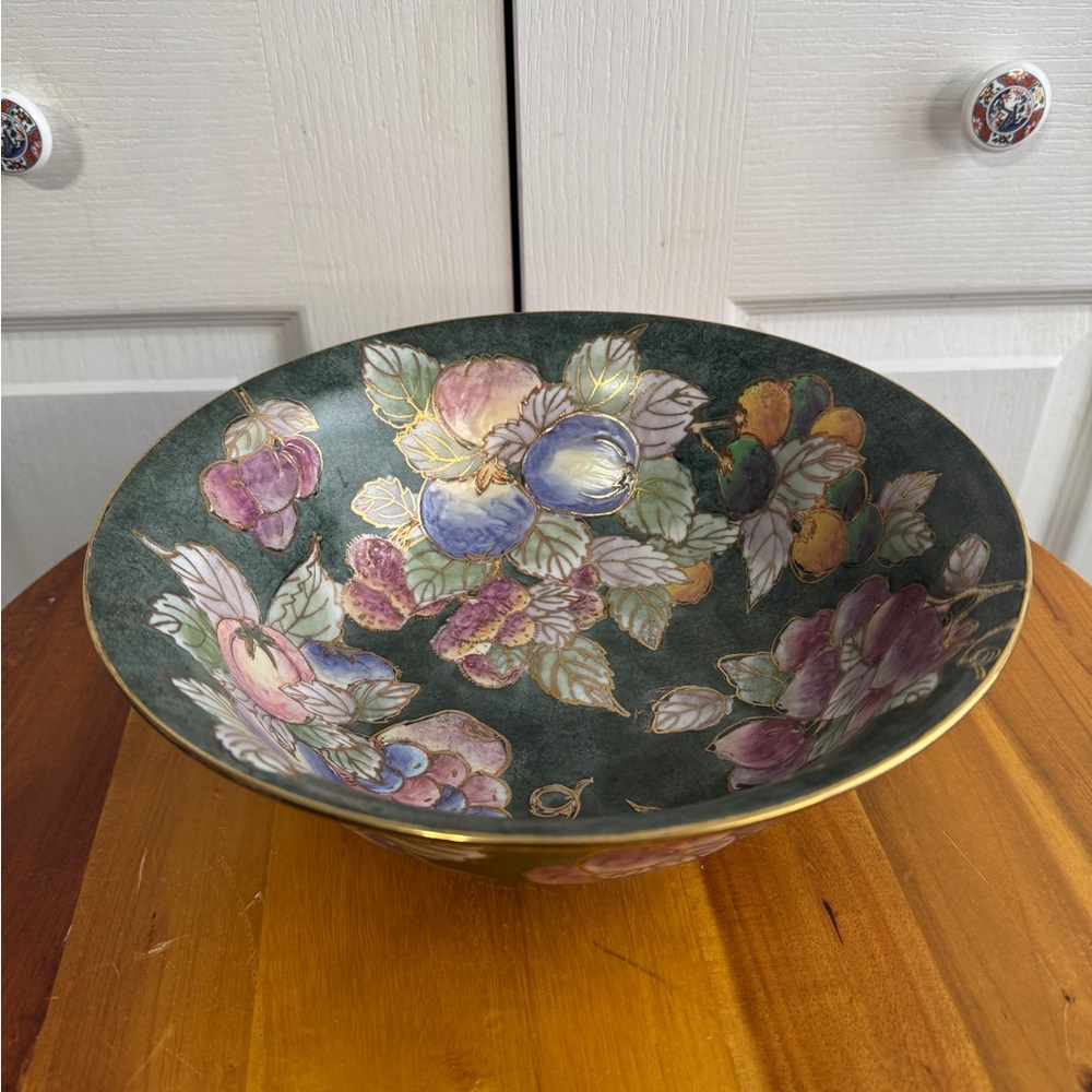 Andrea by Sade’s hand painted floral 10 inch bowl